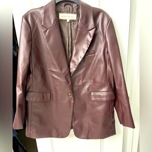 NWOT faux leather blazer